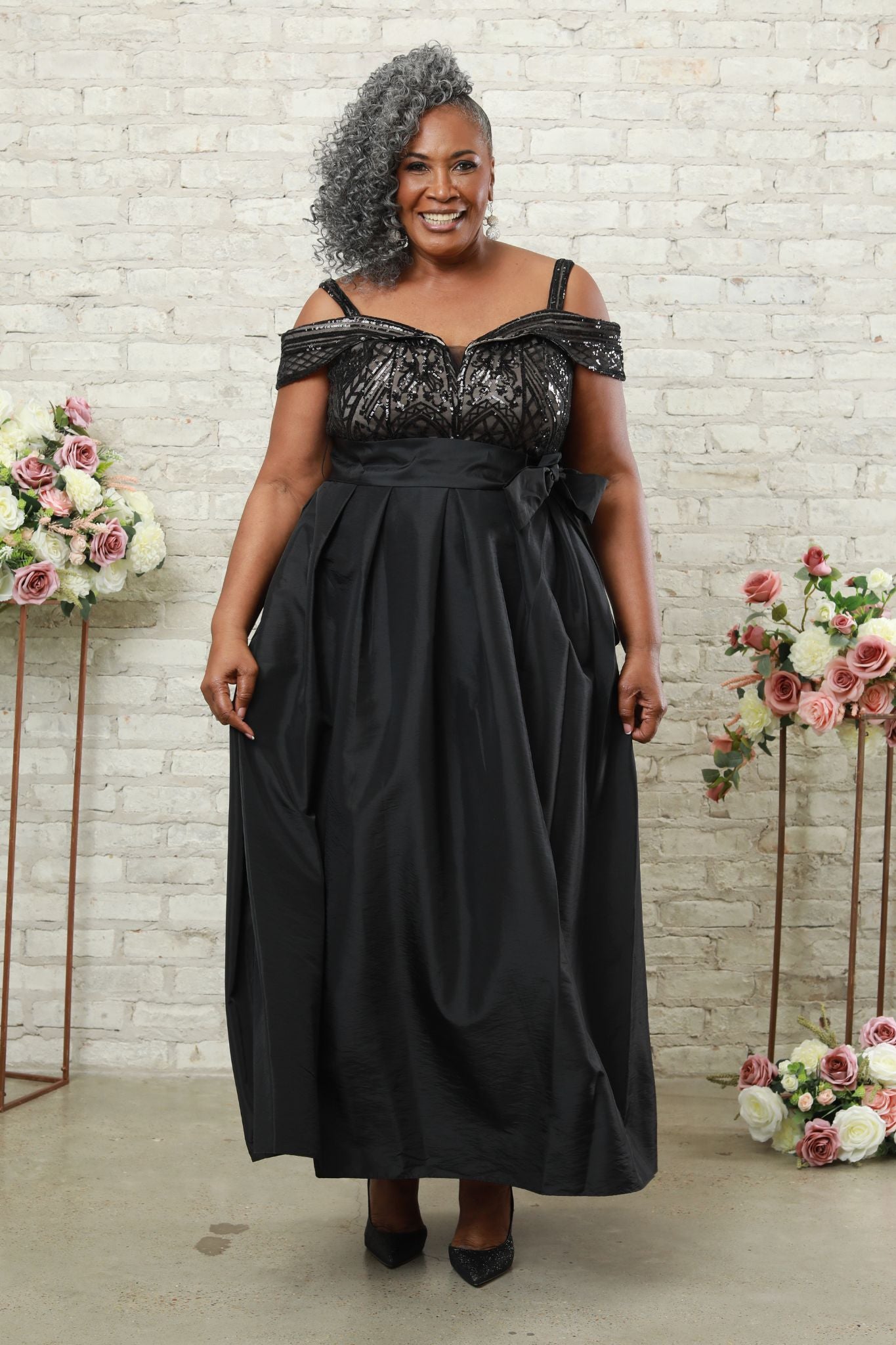 Plus size off shoulder long dress best sale