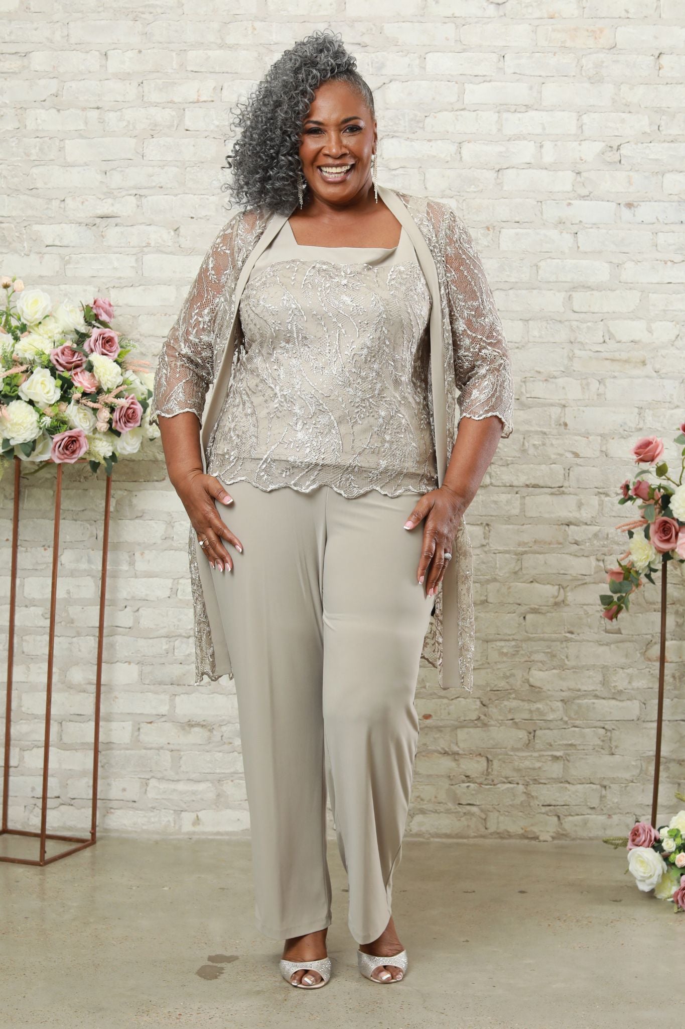 Mother of the bride pantsuit plus best sale