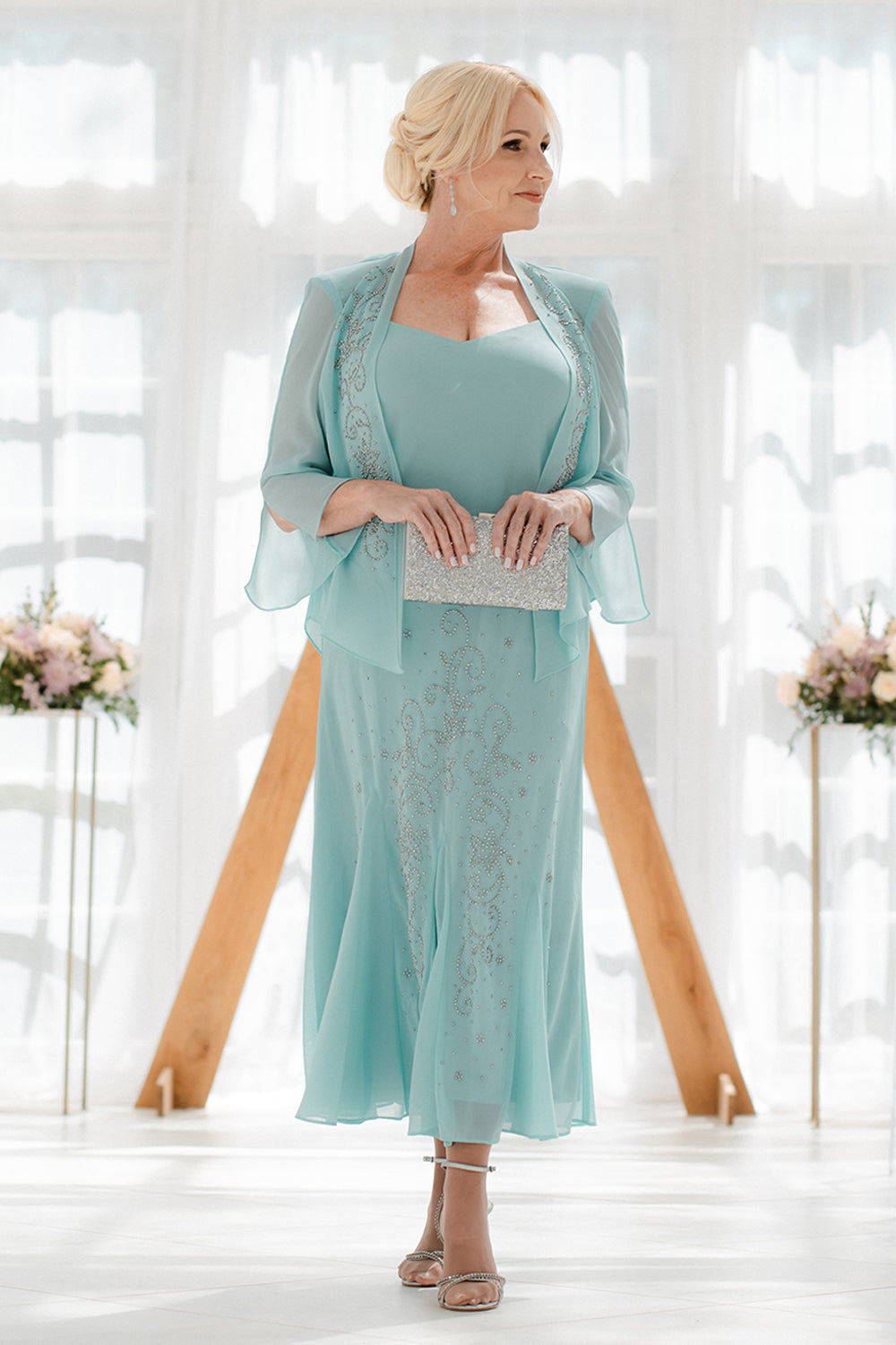 R&M Richards Women's Plus Size 2 Piece Shimmer Jacket Dress - Mother Of The  Bride Dress