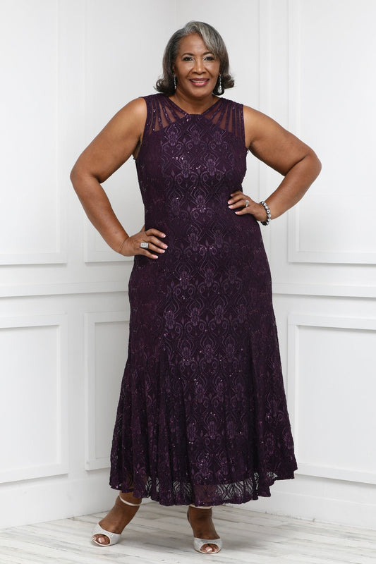 Shop Women's Plus- size Elegant Sequin Evening Gown Online – SleekTrends