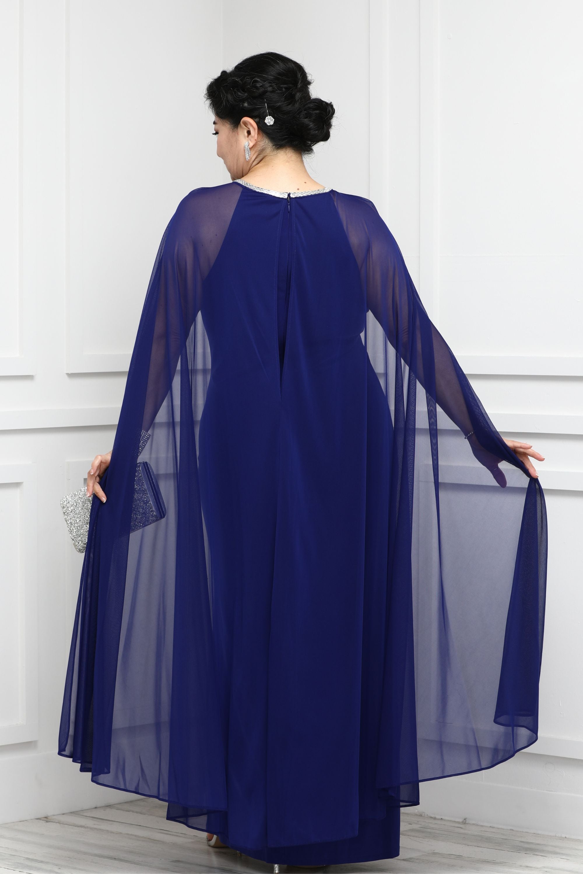 Buy Cape Sheath Evening Gown for Women - SleekTrends