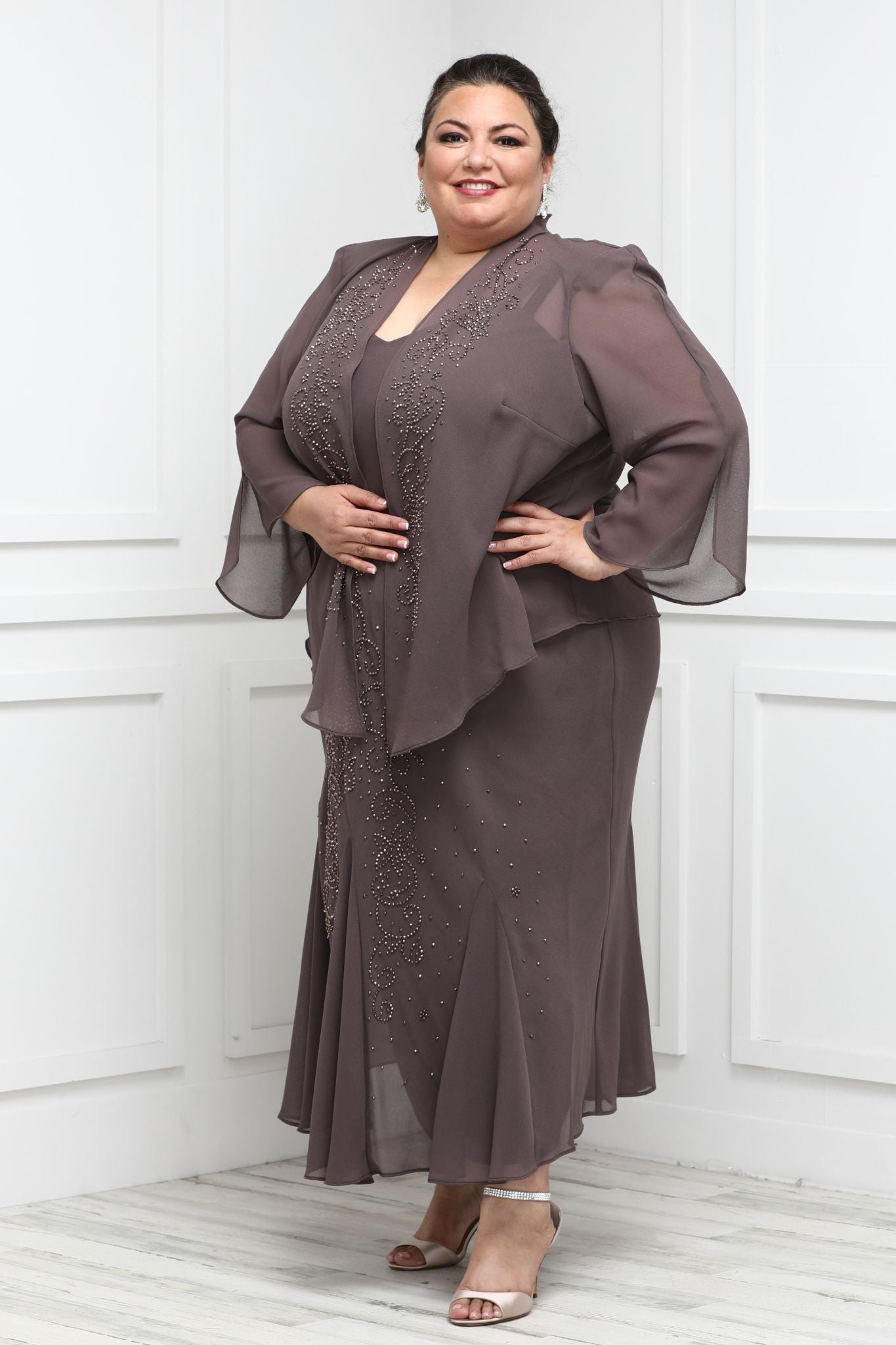 Plus size mother of shop the bride dresses with jackets