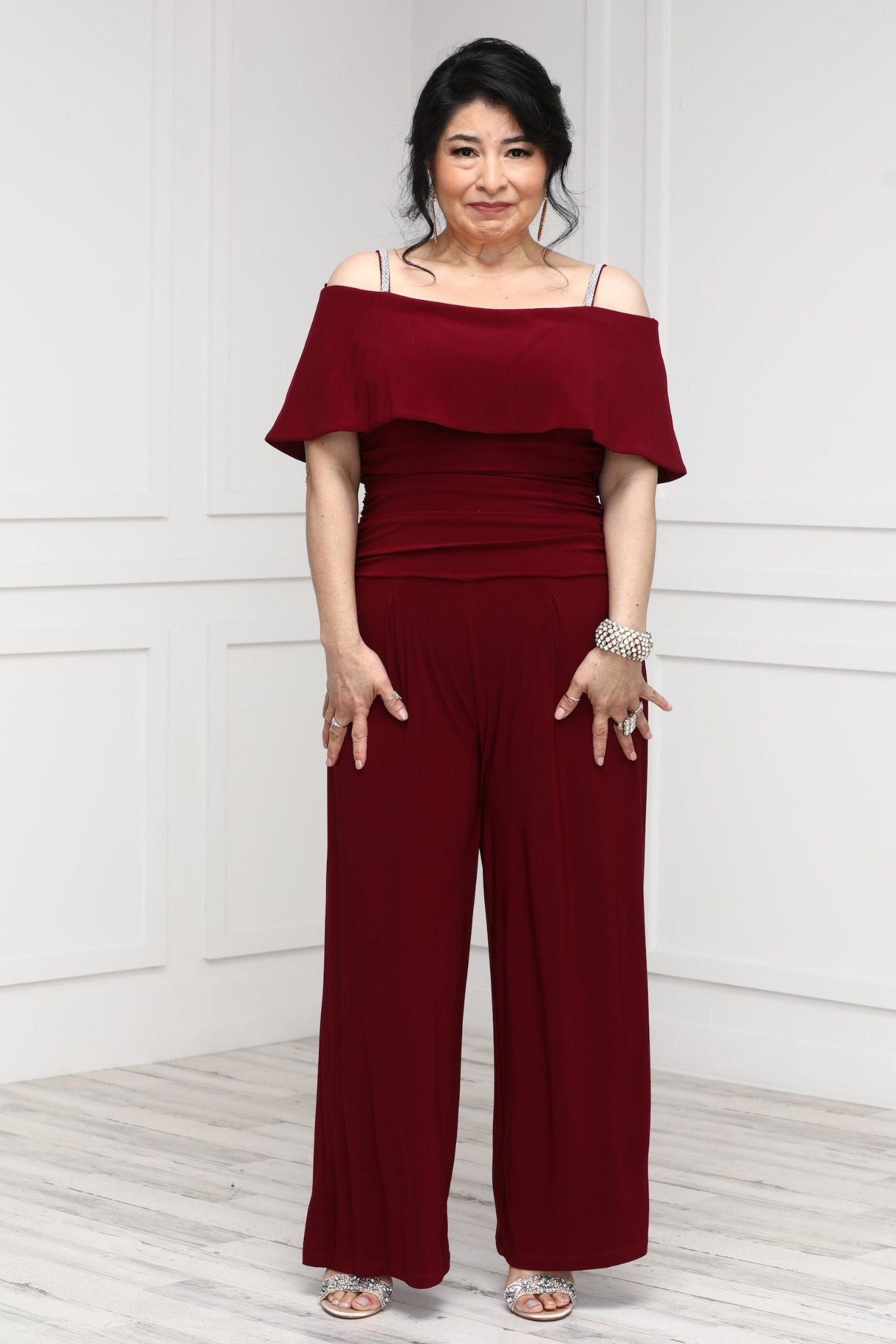 Off the shoulder jumpsuits for weddings best sale