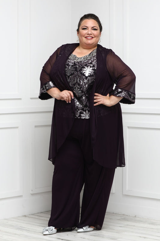 Peacock R&M Richards 5589W Plus Size Mother Of The Bride Pant Suit for  $39.99 – The Dress Outlet
