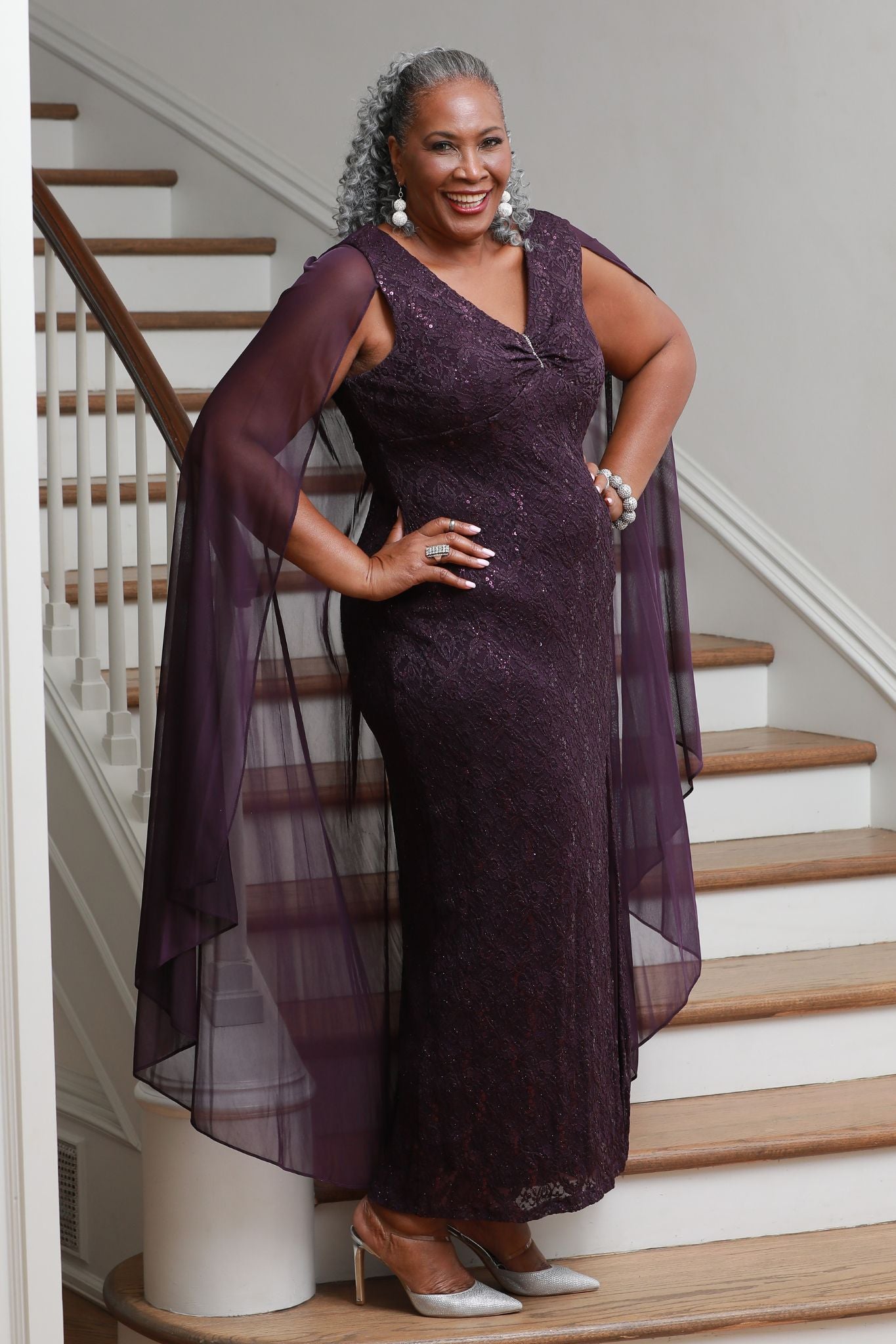 Plum mother of the 2025 bride dresses plus size