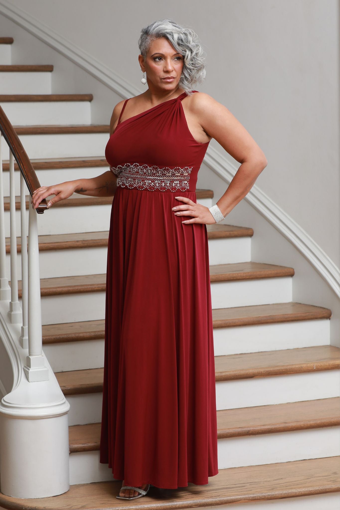 Asymmetrical plus size evening dresses sale