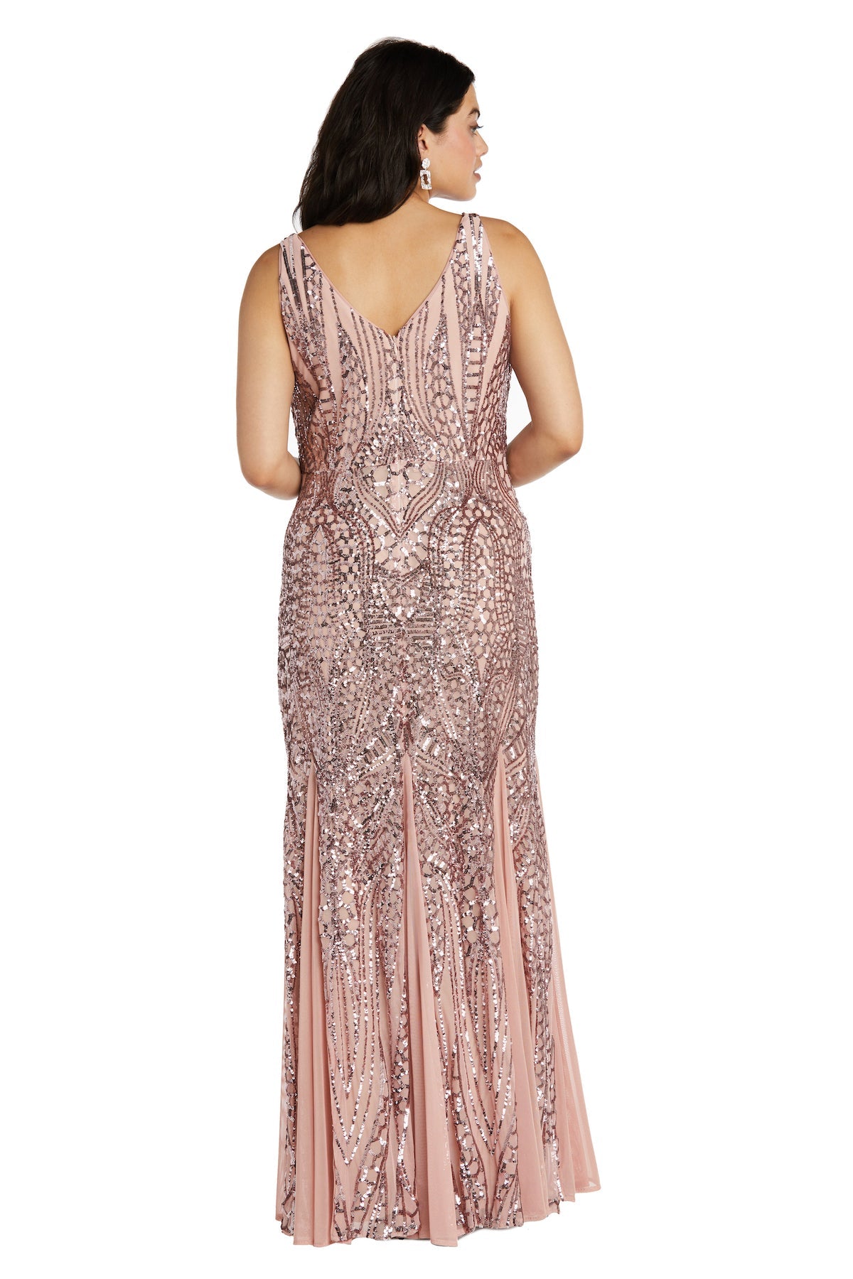 Nightway rose 2024 gold sequin dress