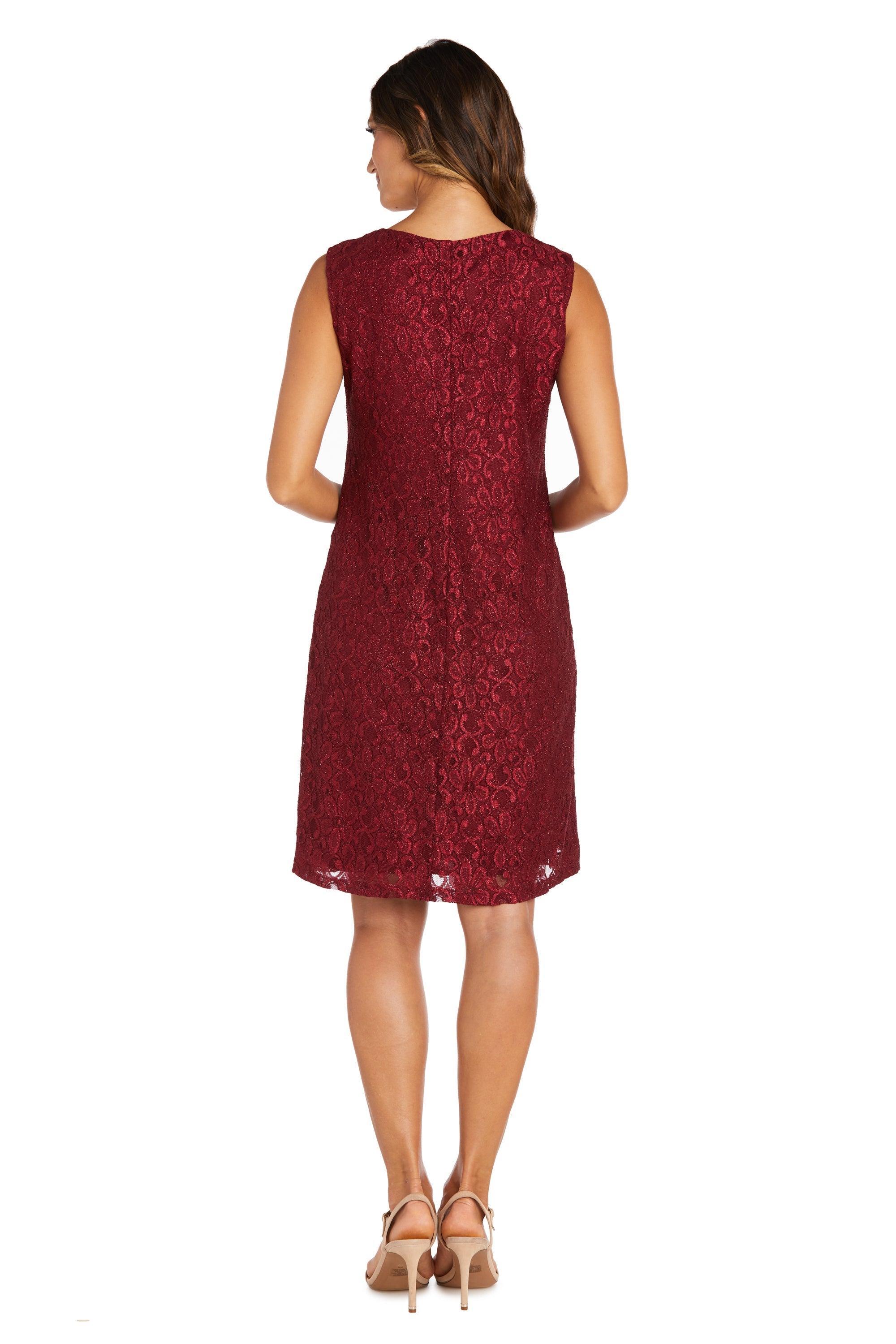 Red lace fashion shift dress