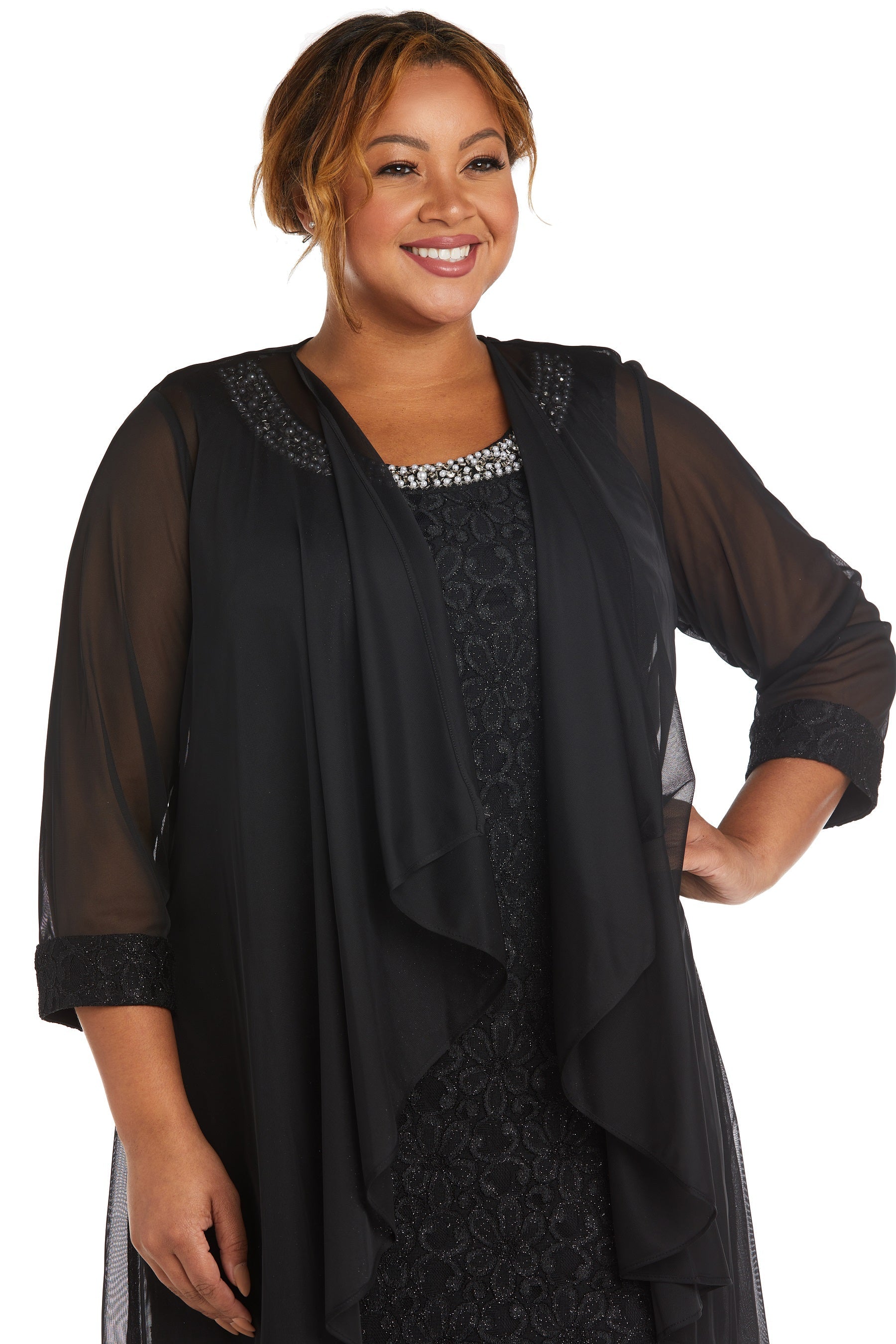 Sheer jacket plus size sale