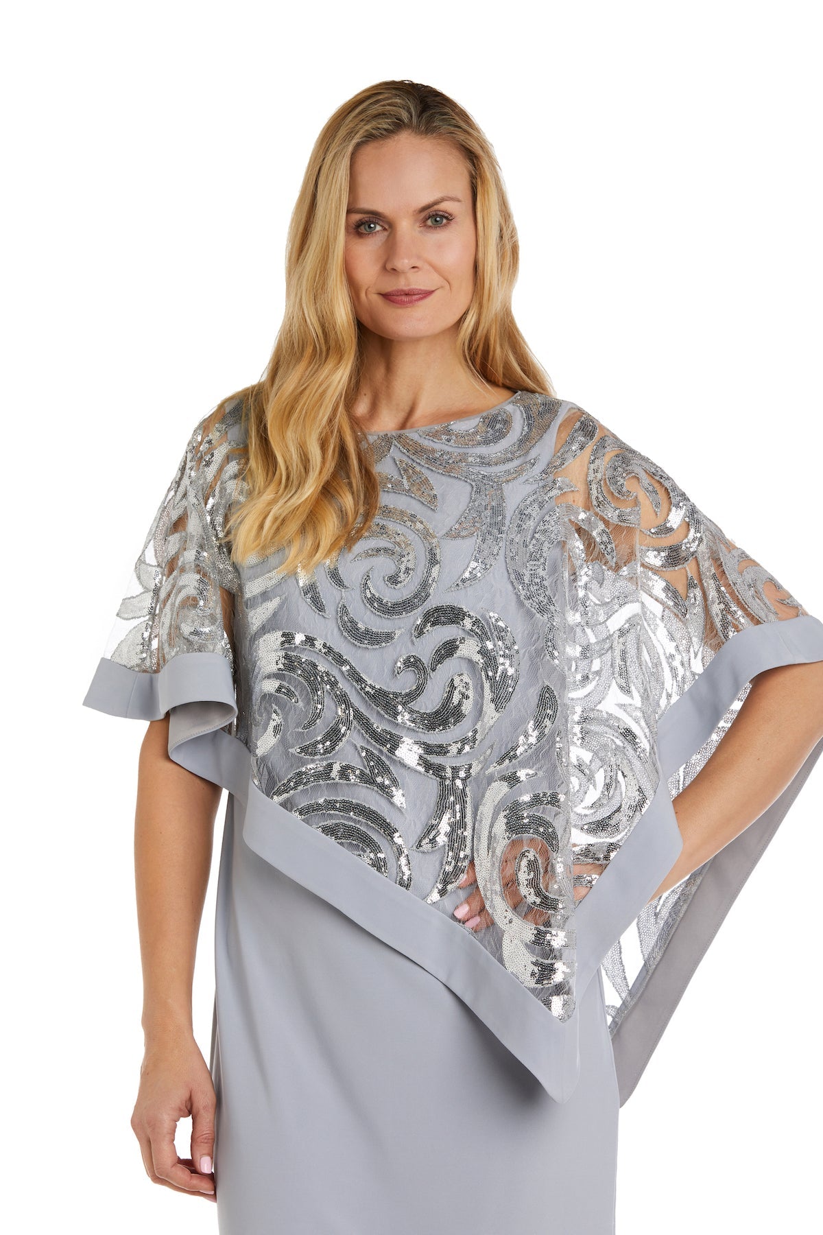 Shop Women Two Piece Stunning Sequin Swirl Poncho Dress Online