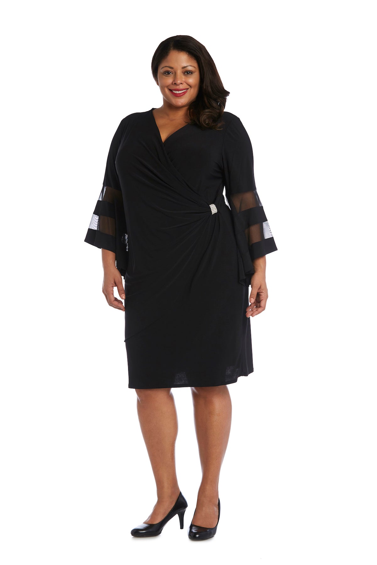 Black dress with outlet bell sleeves knee length