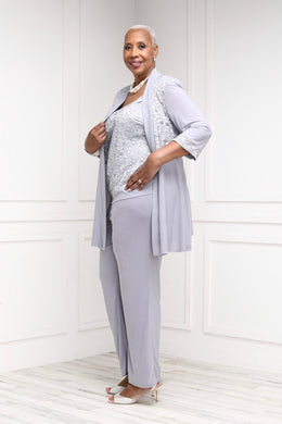 Shop R&M Richards Women's Lace ITY 2 Piece Pant Suit – SleekTrends