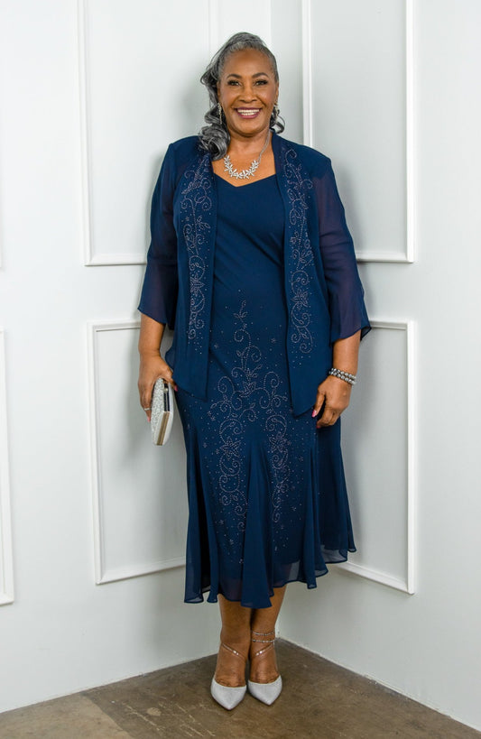 R&M Richards Plus Size Women 2 Piece Sequin Lace Jacket Long Dress –  SleekTrends