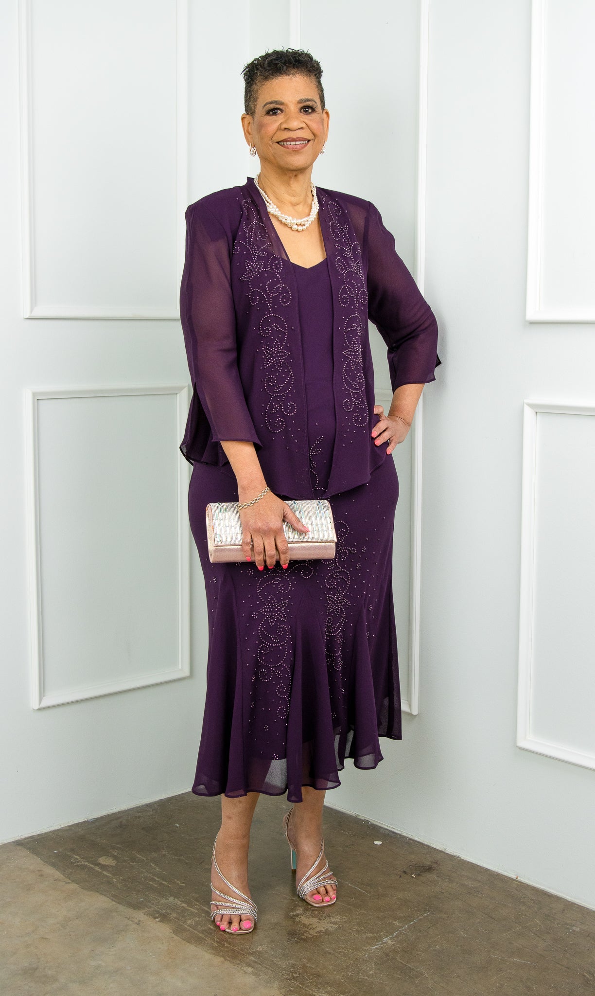 Mother of the 2025 bride dresses eggplant color