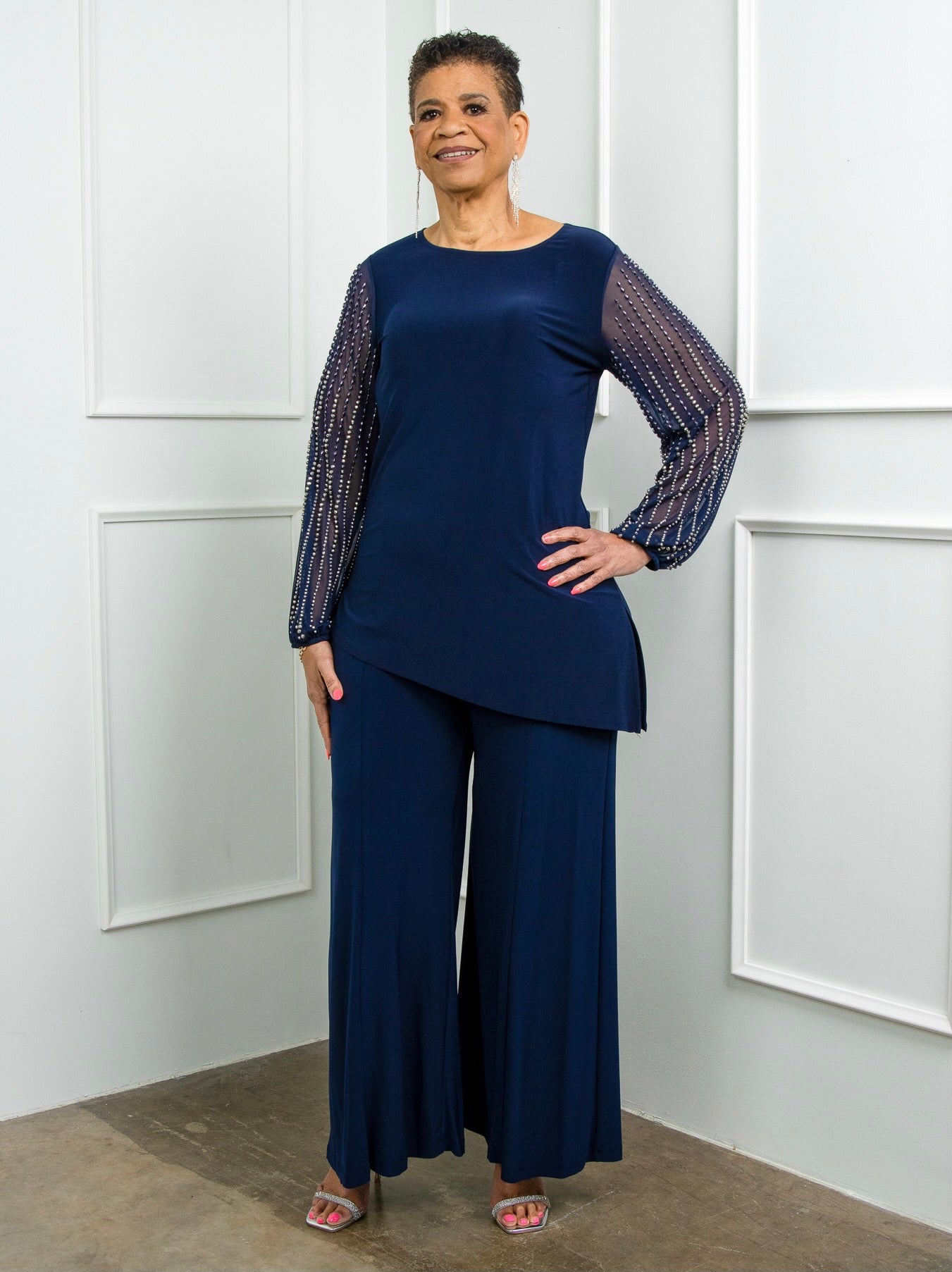 Plus size evening wear pant sale sets