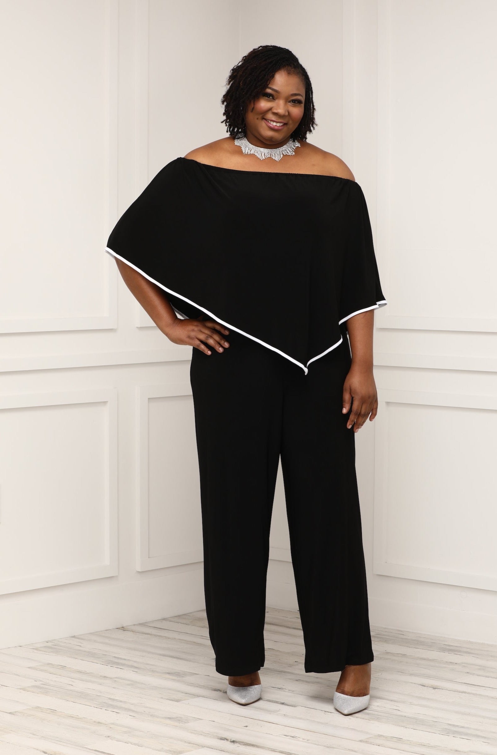 Plus size white shop off the shoulder jumpsuit