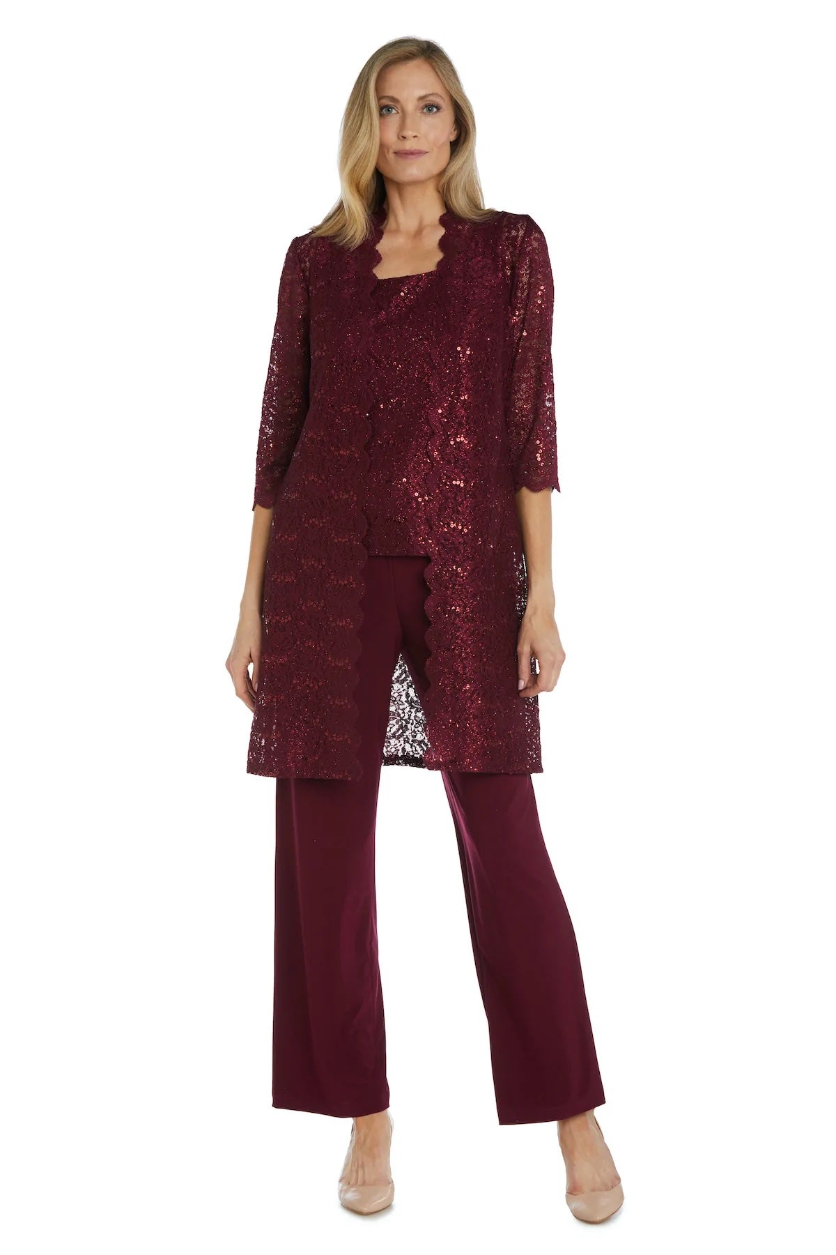 Burgundy mother of sales the bride pant suit