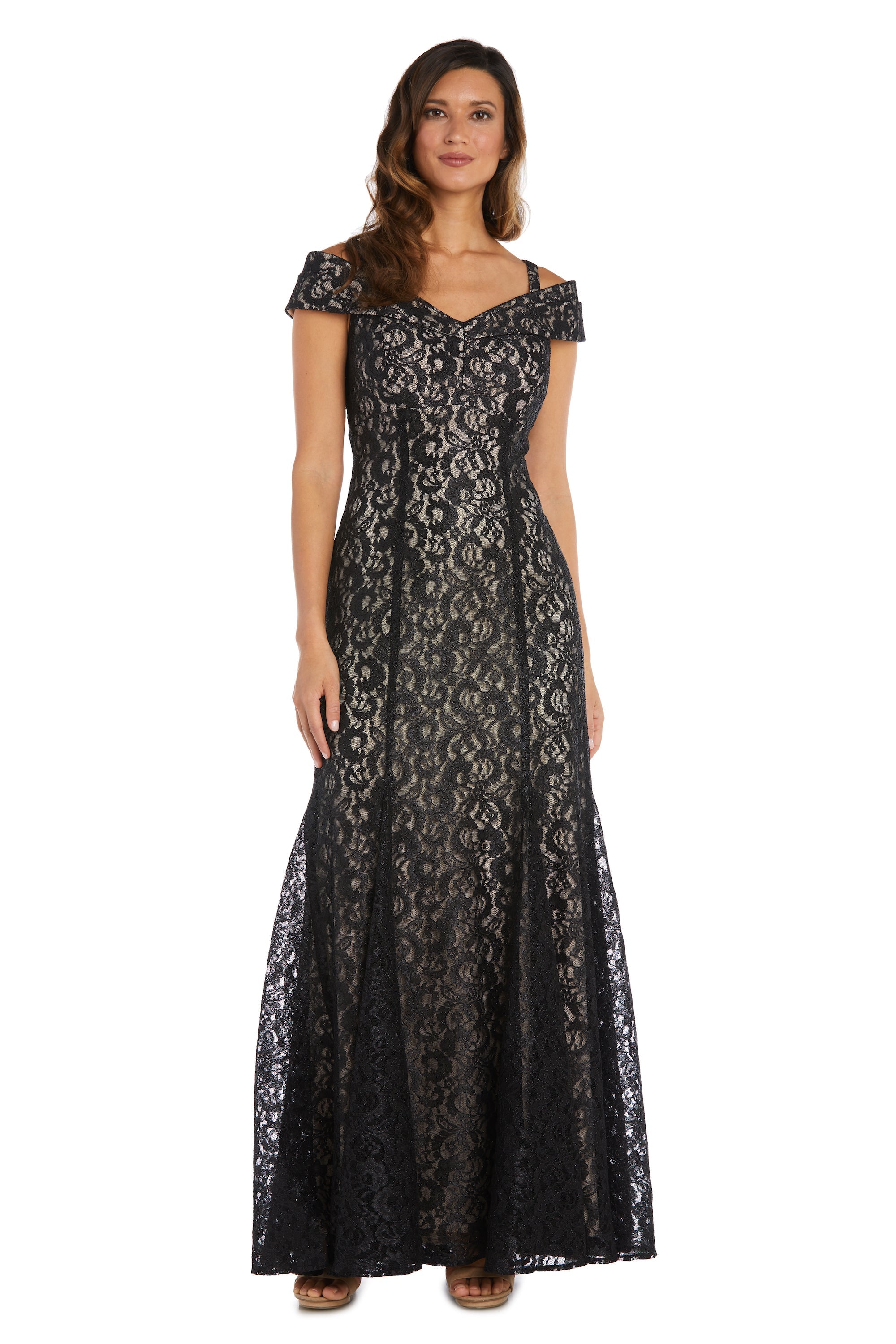 Buy Petite R&M Richards Women's Off-The-Shoulder Lace Gown