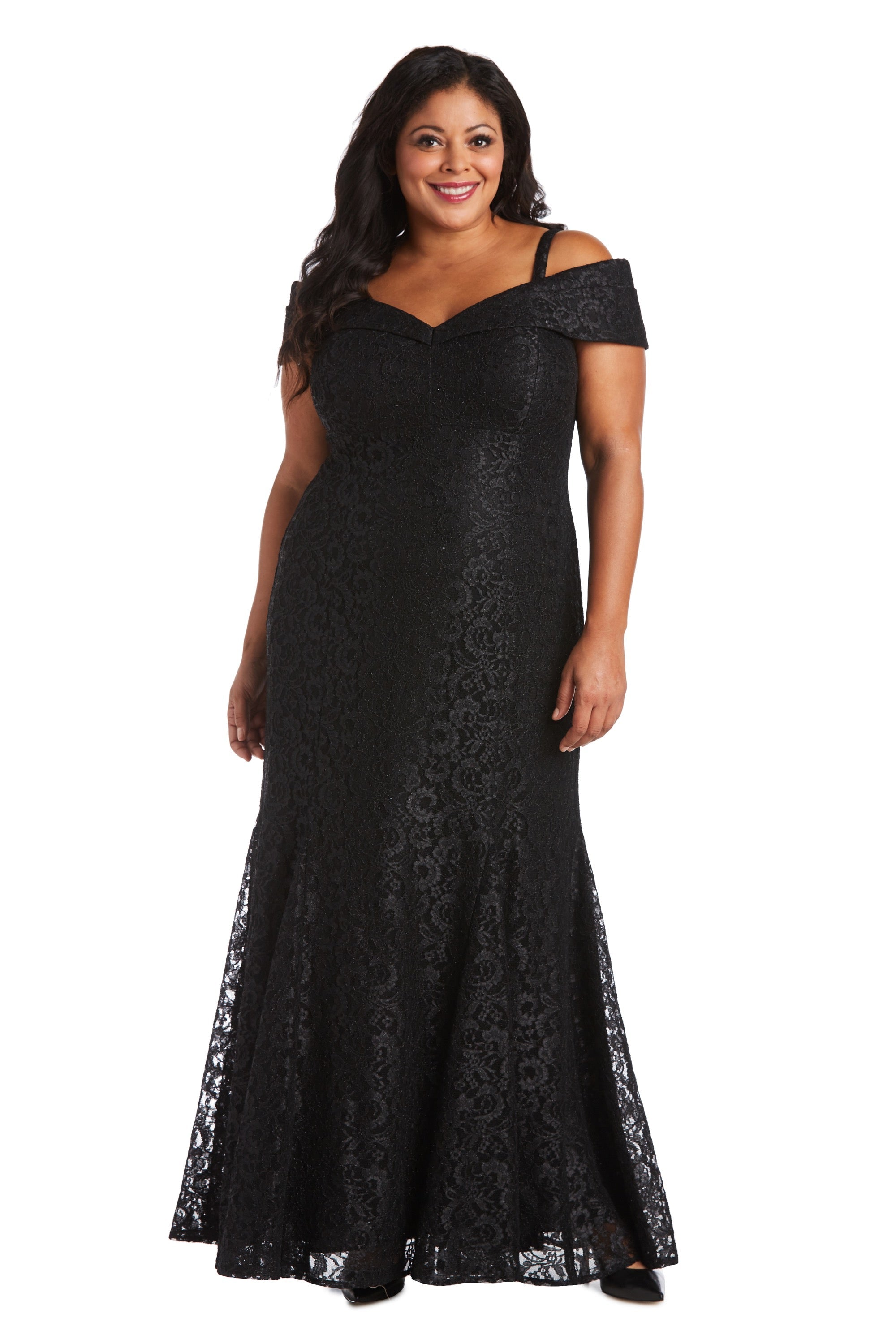 Plus Size R&M Richards Women's Off-The-Shoulder Lace Gown - Mother of the  Bride Dress