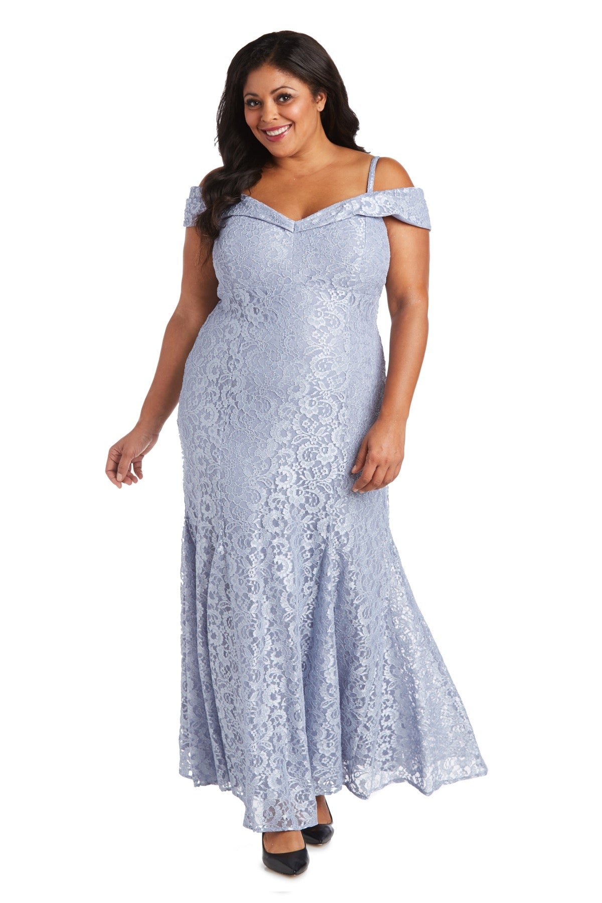 Plus Size R&M Richards Women's Off-The-Shoulder Lace Gown - Mother of the  Bride Dress