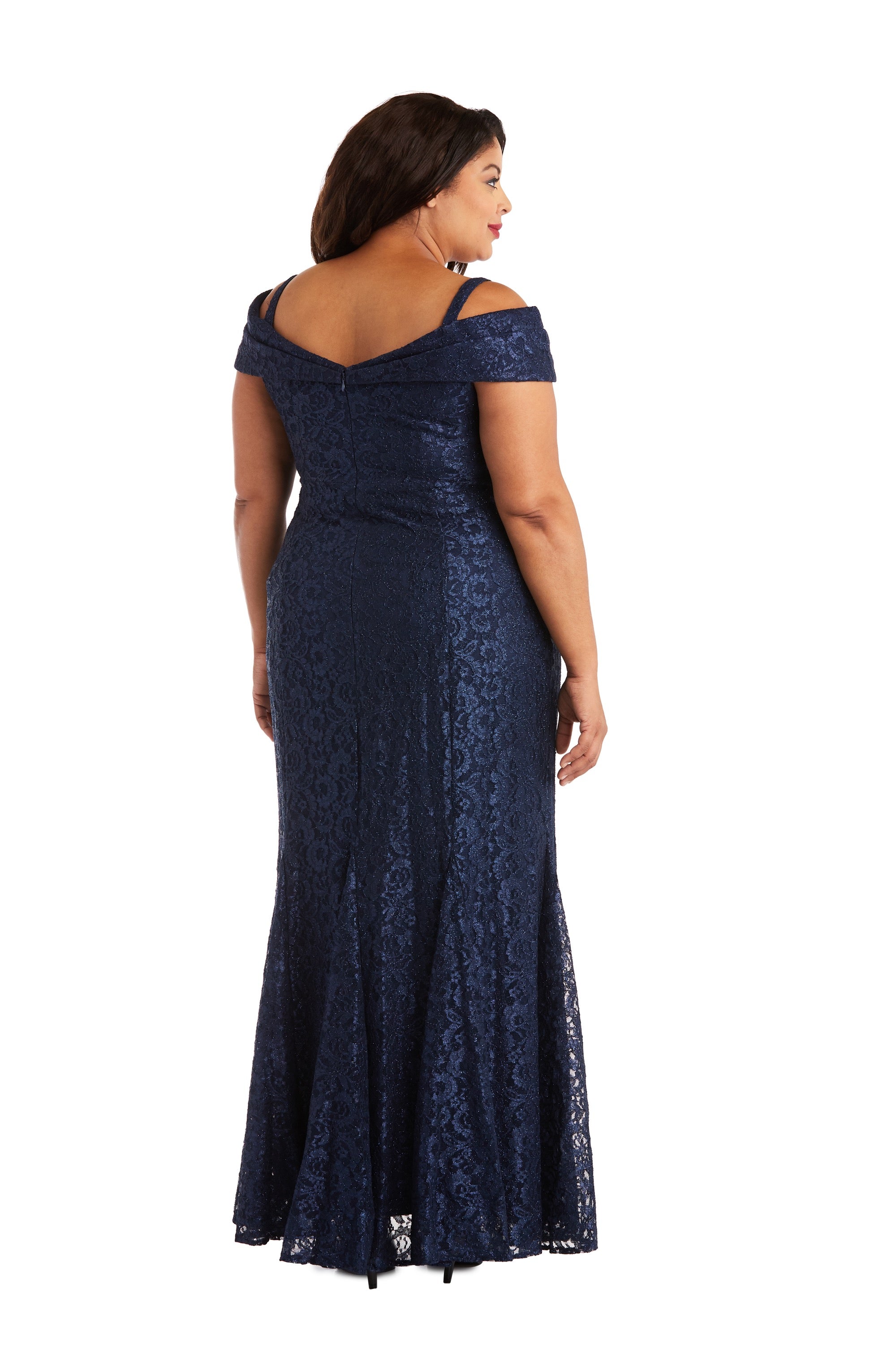 Plus Size R&M Richards Women's Off-The-Shoulder Lace Gown - Mother of the  Bride Dress