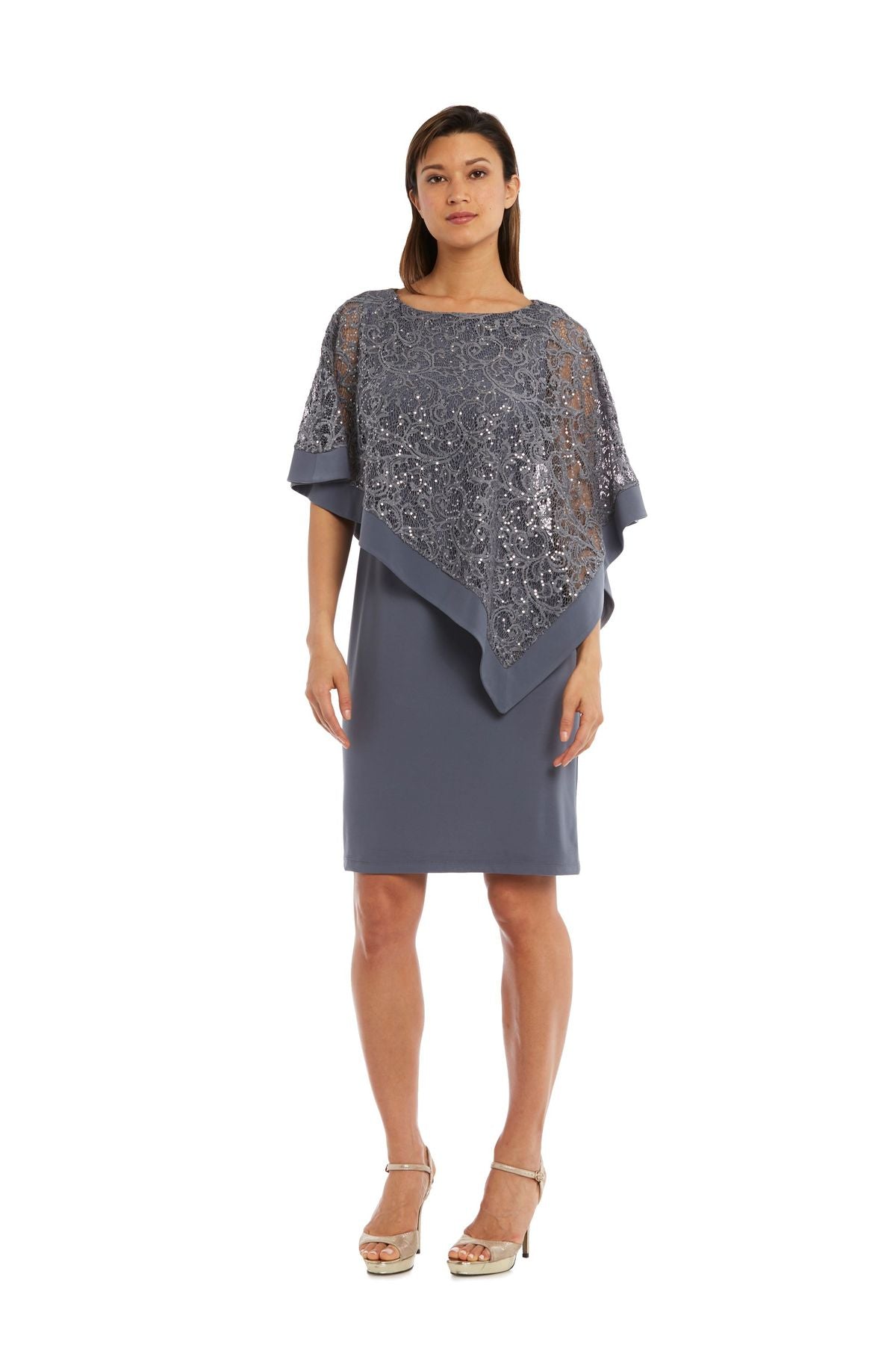 R&M Richards Women's Plus Size Poncho Sequins