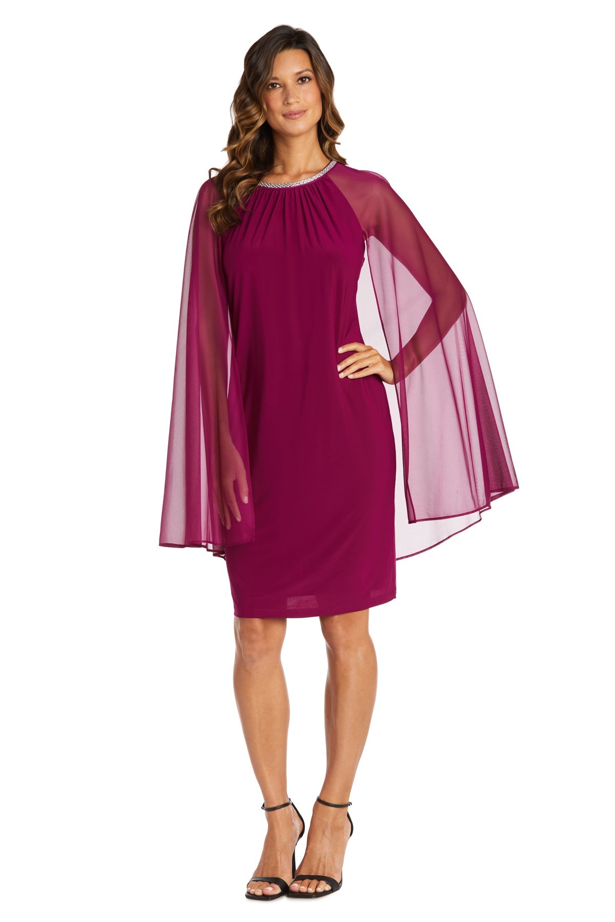 Knee length cape dress sale