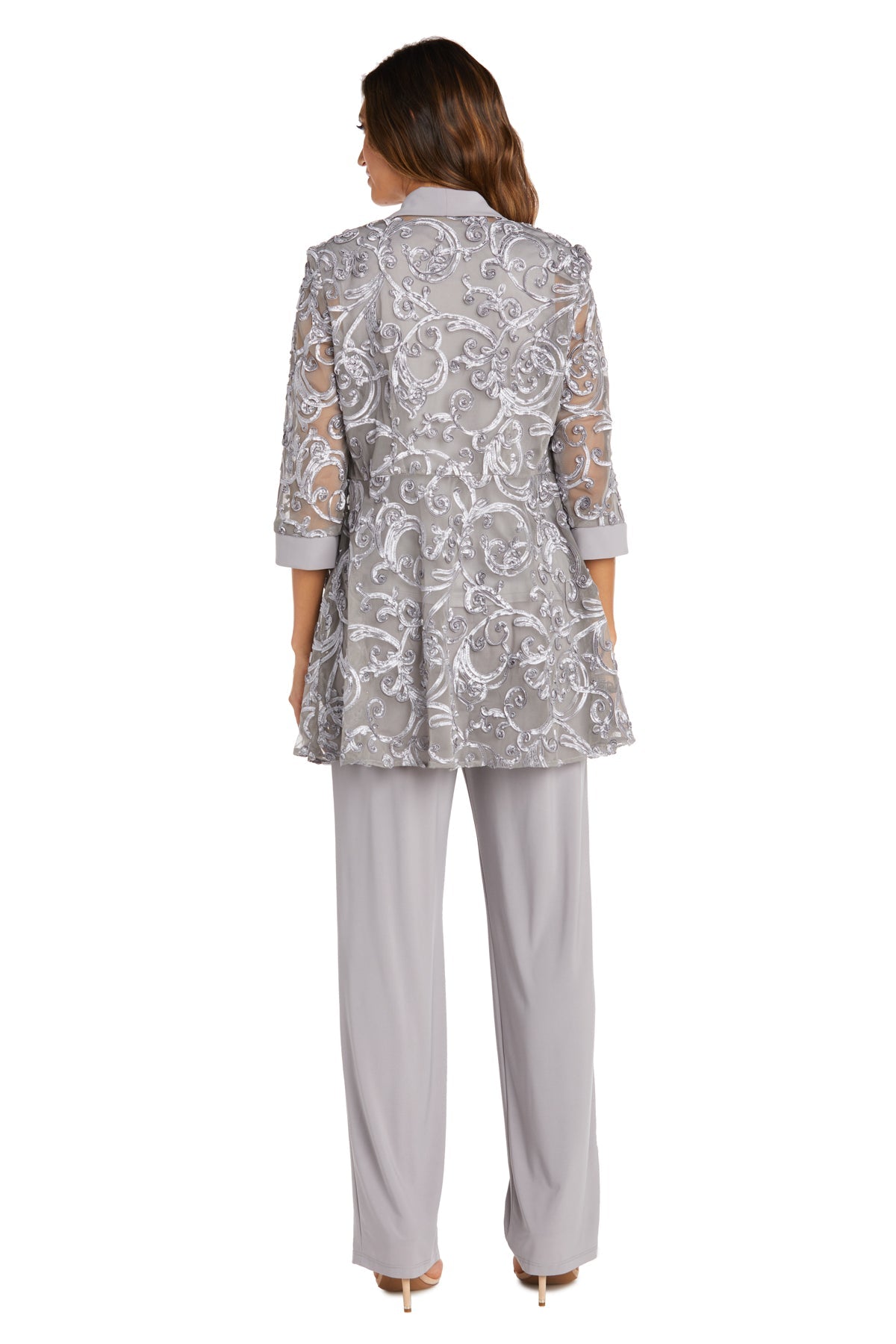 Petite Women's Crinkle Duster Pant Set - Mother of the Bride Pant suit