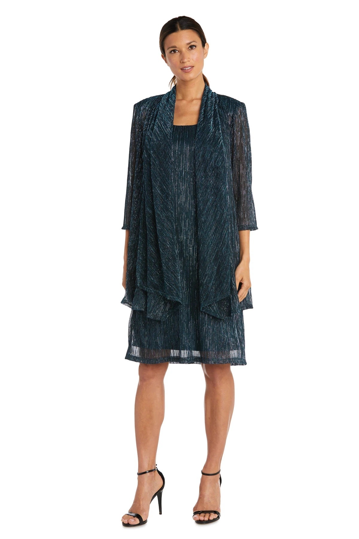 R & m richards sequin embroidered dress & duster 2024 jacket