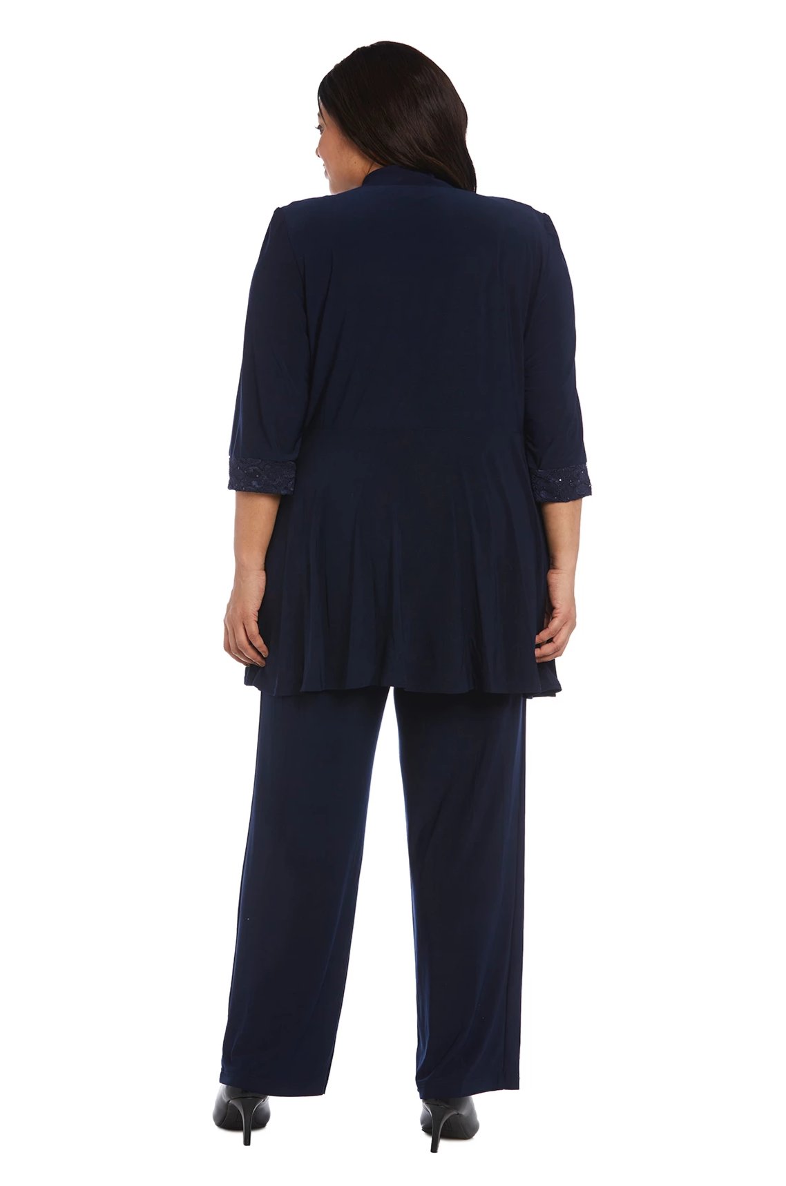 Plus size navy blue hotsell pants suit