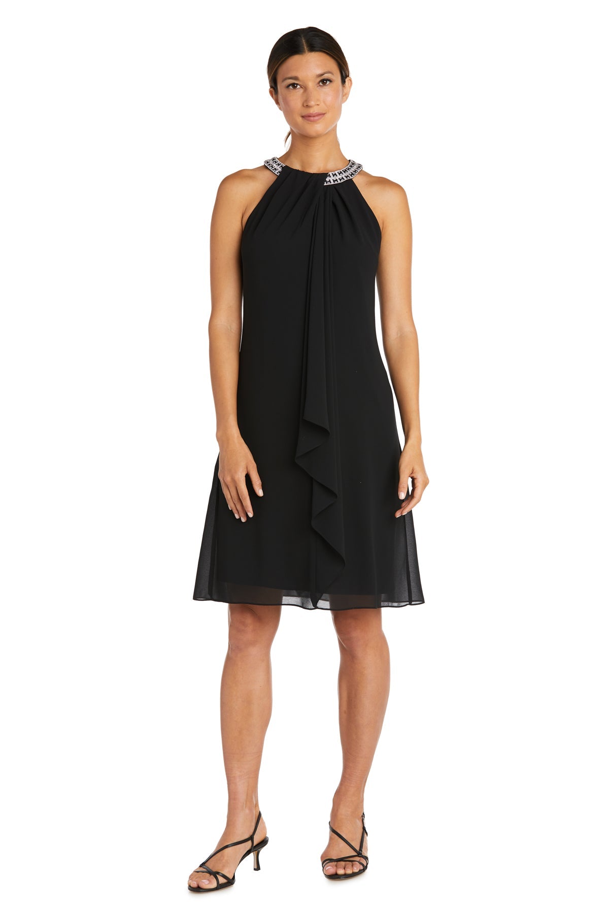 Black chiffon hotsell cocktail dress