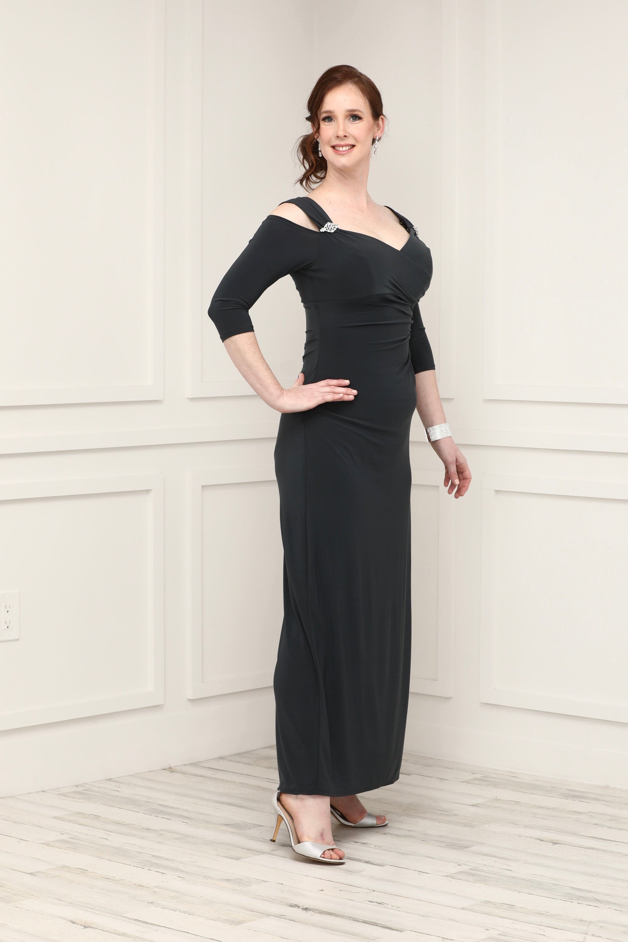 Rm richards sale cold shoulder gown