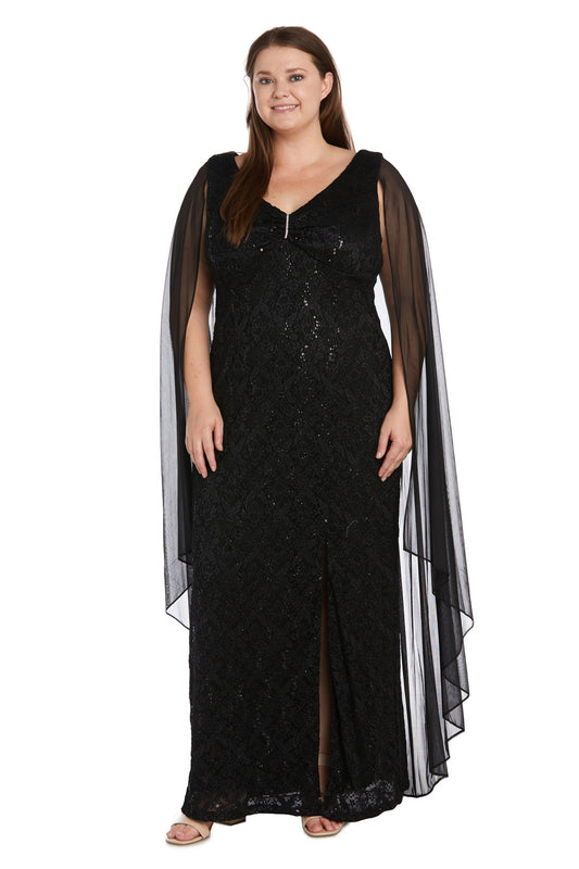 Women's Plus-size Elegant Sequin Evening Gown - Mother of the Bride Dress