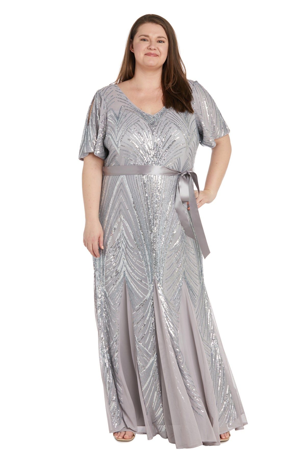 Women's plus size silver fashion dresses