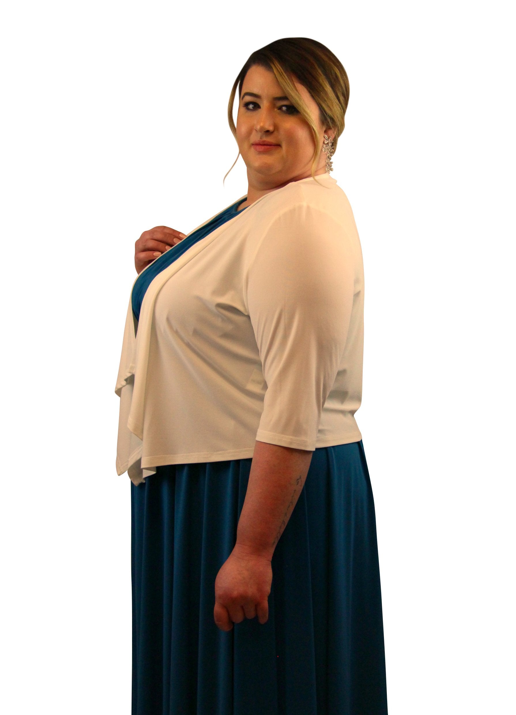 Plus size ivory shrug best sale