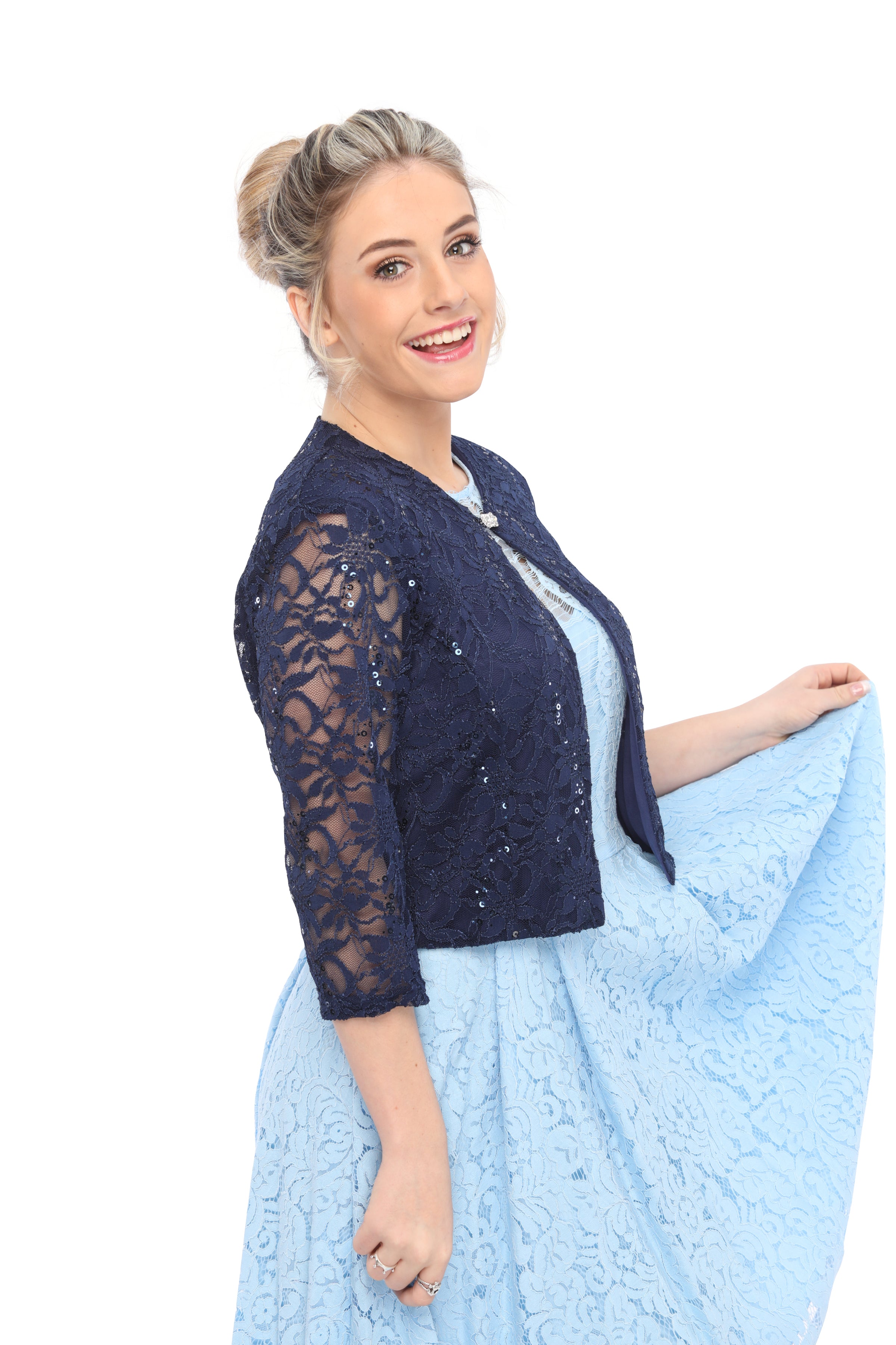 Navy hot sale lace shrug