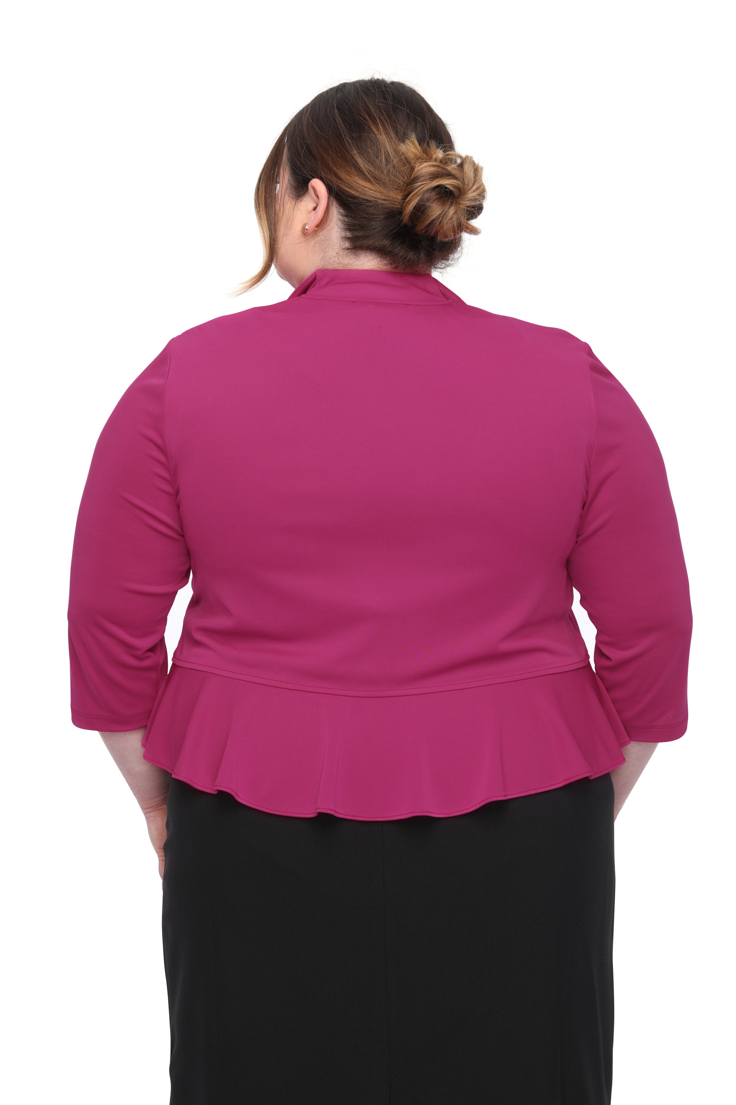 SLEEKTRENDS Womens Plus Size Ruffled Bolero Jacket