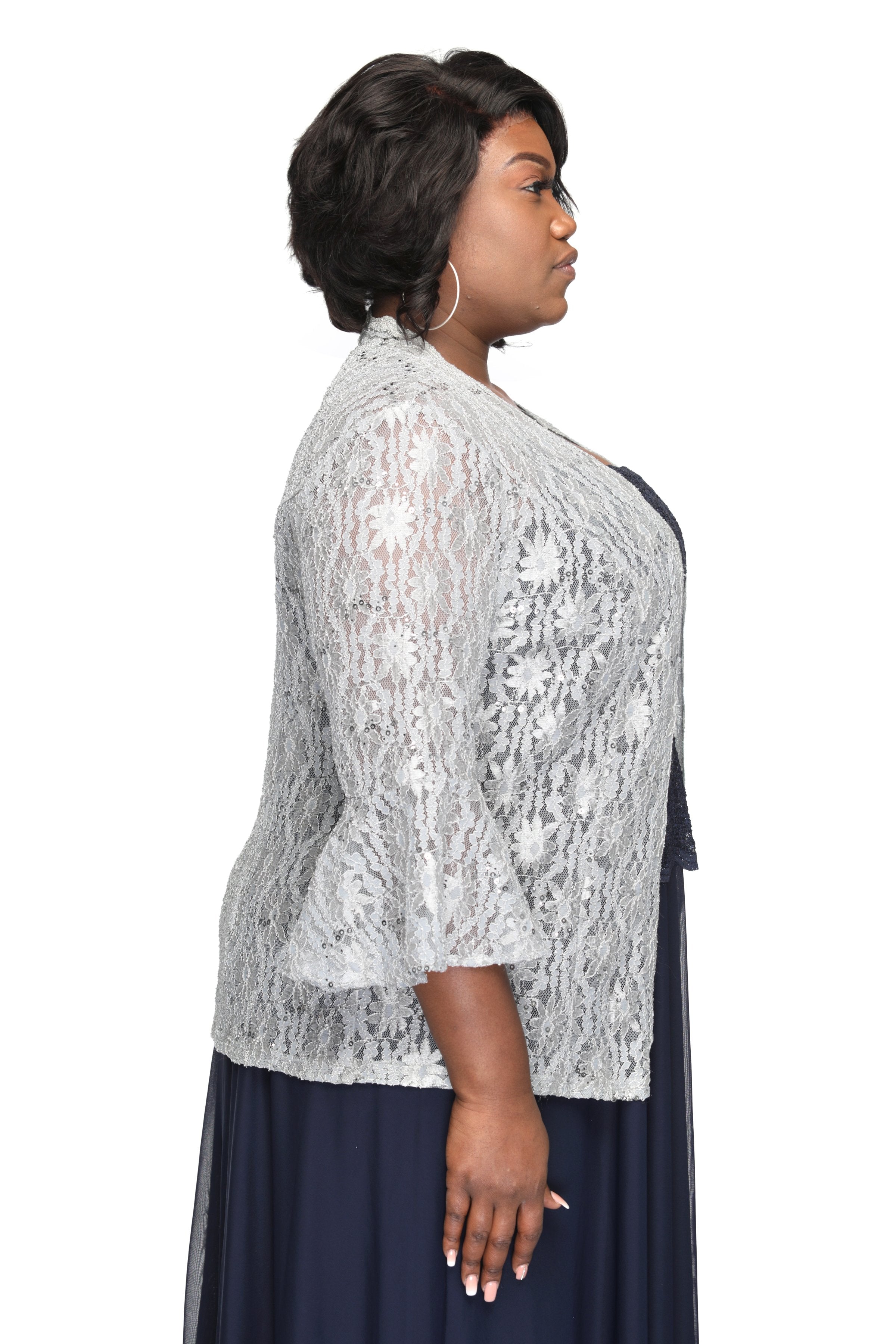 Silver lace shop bolero shrug